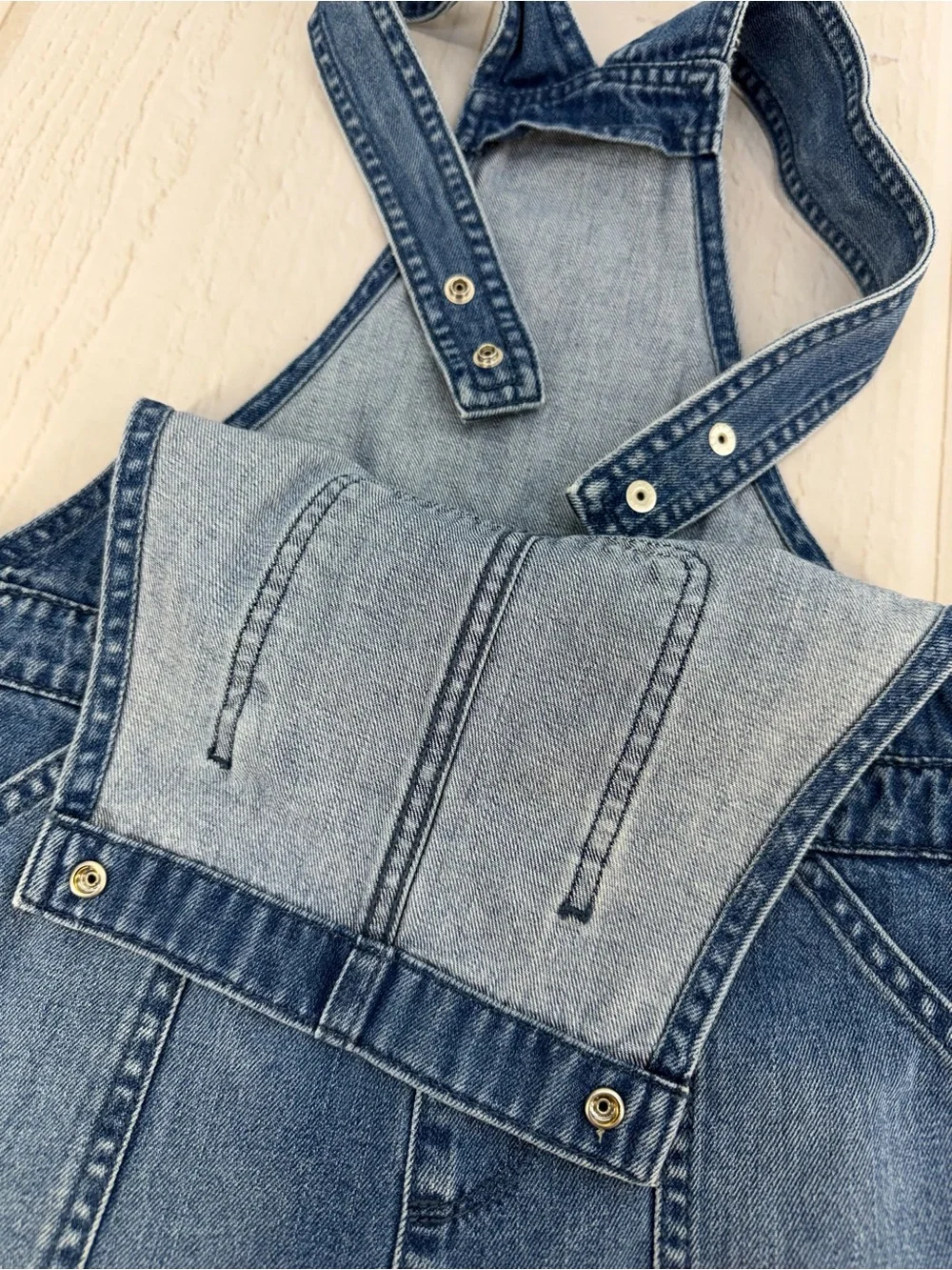 PLACE Girls Denim Short Overalls Size 12 Blue Cotton Bib Shortalls Romper